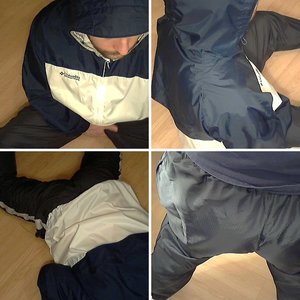 Dark green Nike track pants