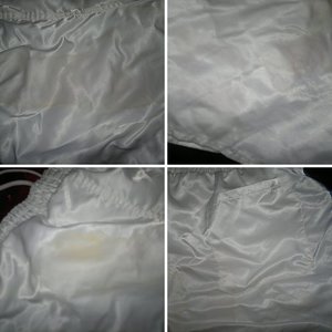 Weiße Adidas Satin Shorts leidet