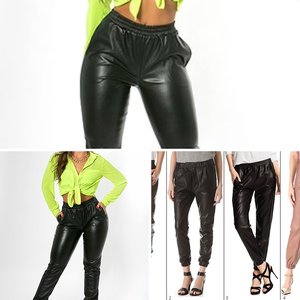 Leather Jogging Pants