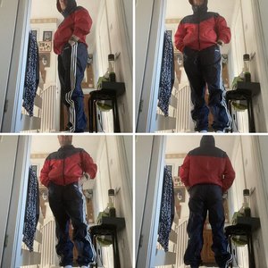 Me in Nike wind runner jackets with nylon adidas bottoms and white adidas football shorts