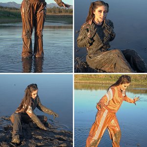 Blaire Taking a Muddy Training with Shiny ADIDAS Tracksuit & FILA Sneakers