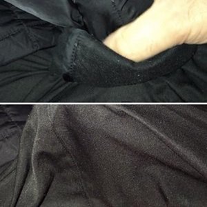 Jerking off in Puma Woven pants with North Face Down Jacket
