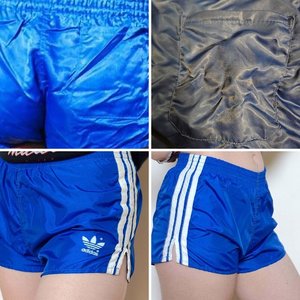 Blue Adidas nylon shorts