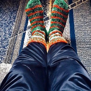 Silky navy blue polyester pants