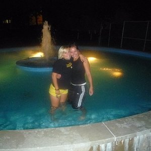 Adidas black pants fountain stand