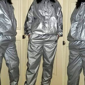 My new silver adidas tracksuit