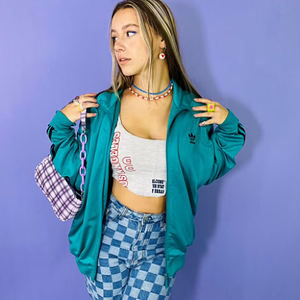 Turquoise adidas firebird