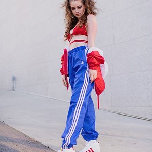 blue adidas pants