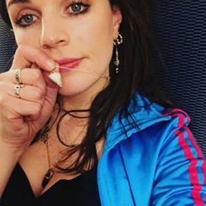 Aisling Bea blue adidas firebird