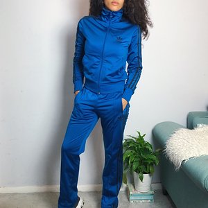 blue adidas firebird full tracksuit