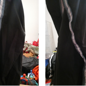 Both sides of my Medium Nike Nylon Unlined Snap-on Pajama Pants.png