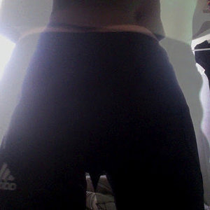 Adidas womens black pants close up sporty rear