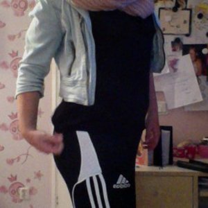 Adidas womens black pants with side flap