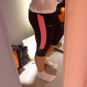 Adidas womens black pants knee high side shot