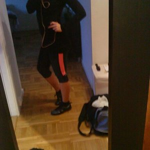 Adidas womens black pants knee high far side shot