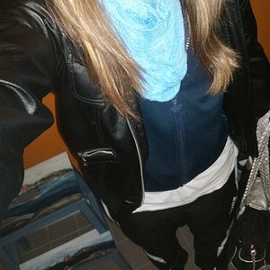 Adidas womens black pants shiny black jacket top down view