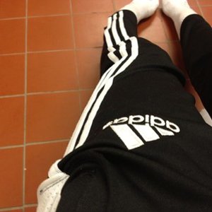 Adidas womens black pants white stripe super close logo