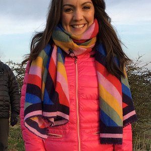 Laura Tobin pink down jacket