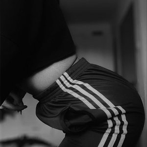 Hot girl teasing in her shiny adidas pants