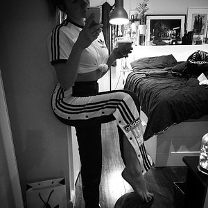 Sexy girl teasing with her adibreak pants