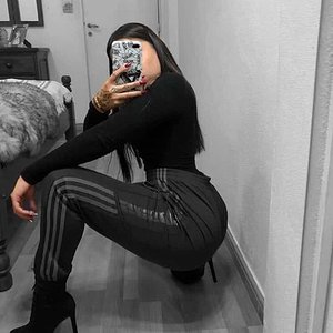 Hot girl in adidas pants