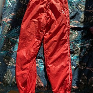 Puma red woven t7 track pants