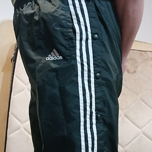 Me in my Medium Forest Green Adidas Nylon Pants (with my hands behind my back) 3