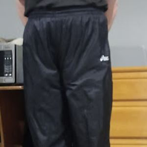 Me in my Medium Black Asics Nylon Pants 2