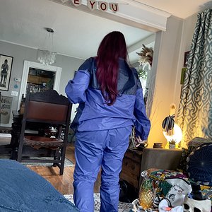 Blue/purple nylon suit