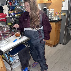 Maroon/gray adidas suit