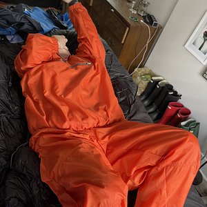 Orange Nylon windsuit