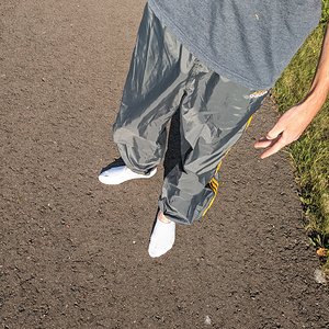 Me walking in socks