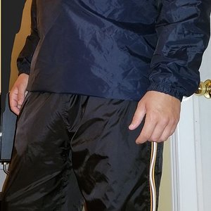 Navy Half-Zip & Black Windpants 2