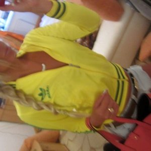 Adidas womens yellow jacket side shot