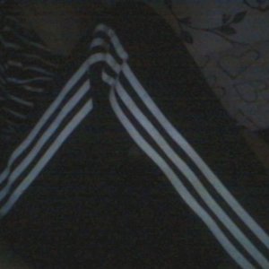 aAdidas womens black pants light stripe dark