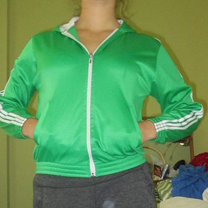 Adidas womens green top pocket hands