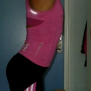 Adidas womens black pants pink top long stretch