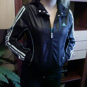 Adidas womens black long sleeve jacket