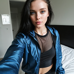 AI baby blue jacket mesh shirt