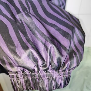 Nike Shiny Nylon Zebra Print Pants. Purple Black.