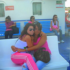 Adidas womens pink pants white stripes tank top hug friend