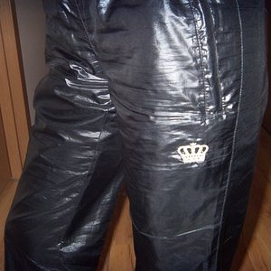 Adidas black womens super shiny pants