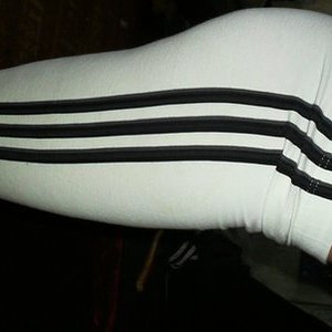 Adidas womens white pants side