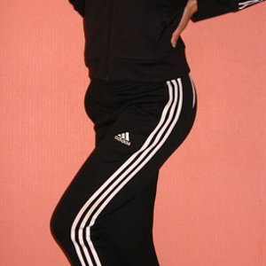Adidas womens black pants side pose