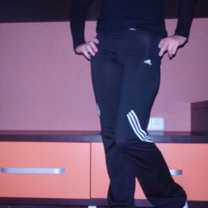 Adidas womens black pants sassy pose