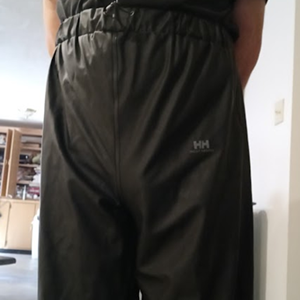 Me with my hands behind my back in my Black Shirt & Black Polyester Pants (front)