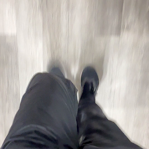 Walking in new shiny Nike windpants