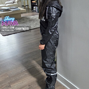Rainwear fetish - shiny wetlook nylon pants
