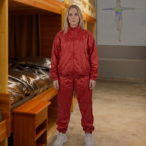 AI from DeviantArt. Shiny nylon bootcamp