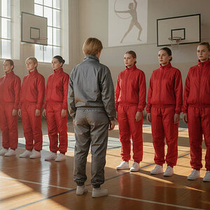 AI from DeviantArt. Shiny nylon bootcamp